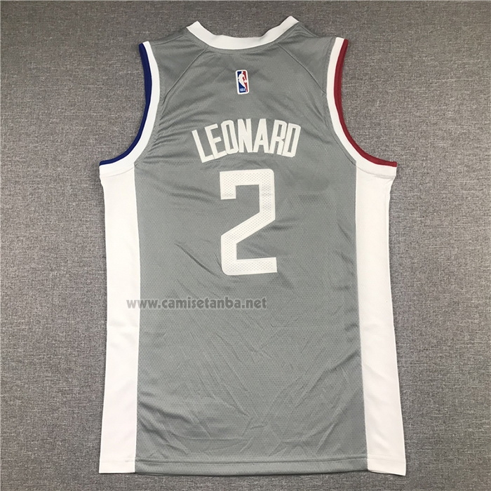 Camiseta Los Angeles Clippers Kawhi Leonard #2 Earned 2020-21 Gris